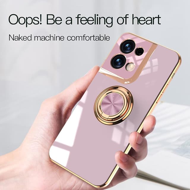 Thumbnail 6 de Jeelar ESONG Handyhülle für Xiaomi Redmi Note 13 Pro 4G – ultra-dünn, stoßfest (TPU) mit 360°-Ringständer und glänzendem Spiegel-Look