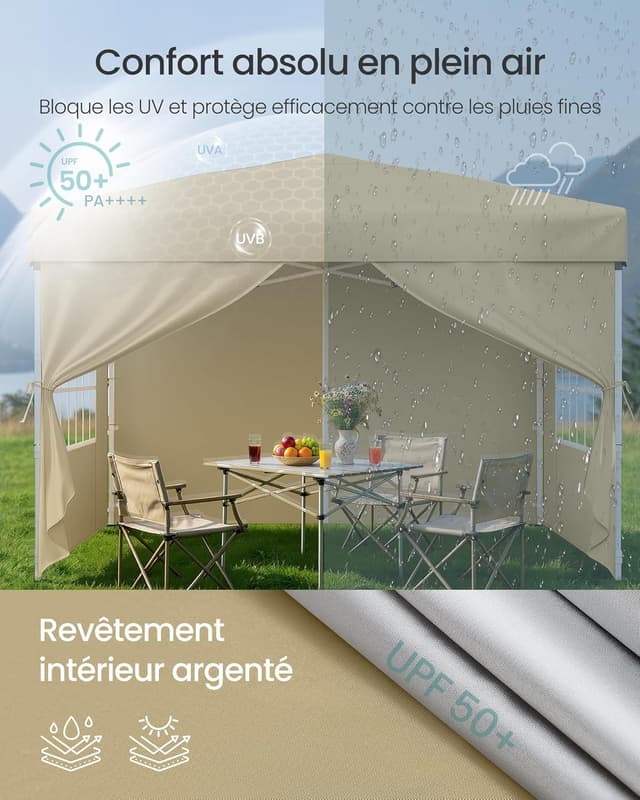 Thumbnail 3 de SONGMICS Tonnelle 3x3 beige GCT104LZ01