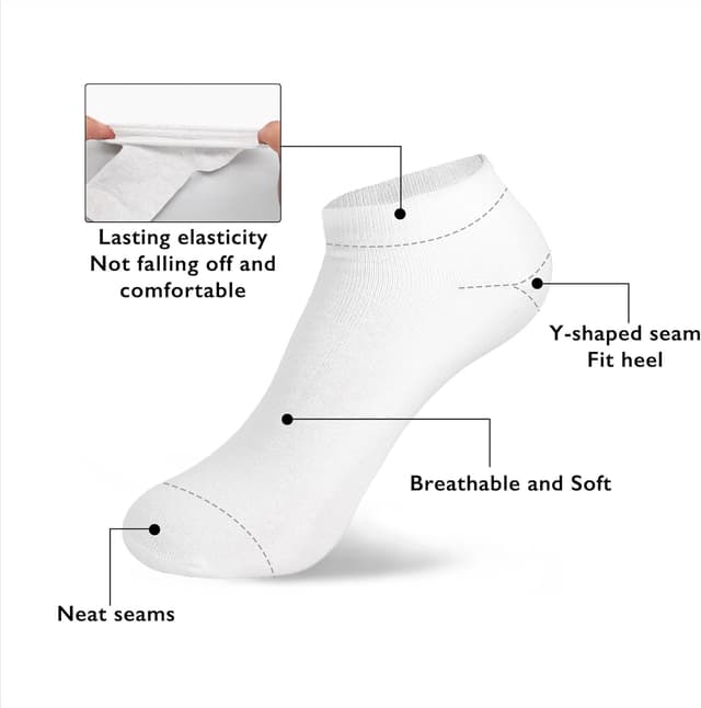 Detalle de DarkCom 8 Pairs Ankle Socks (Women & Men) in Cotton for Trainers & Casual Shoes