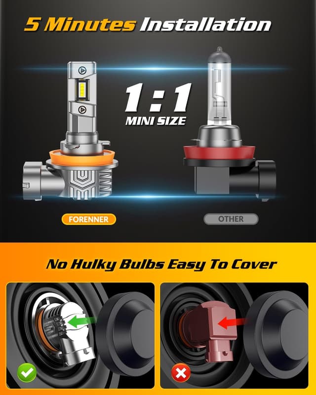 Thumbnail 3 de FAHREN H11 9005 LED Light Bulbs 4-Pack