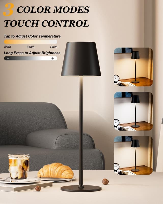 Detalle 2 de Aooshine cordless table lamp set of 2