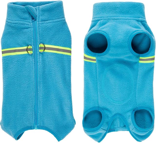 Detalle de BT Bear Cosy Polar Fleece Coat for Dogs (Full-body jacket) – Blue, Size L