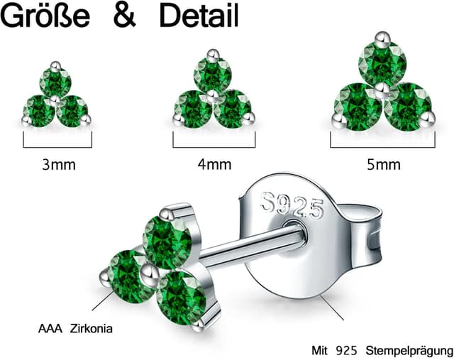 Detalle 2 de MASOP Ohrstecker-Set mit Zirkonia 3 mm