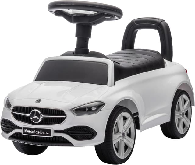 Detalle de Baroni Toys Mercedes Ride-On Macchinina Spingi e Vai per bambini 1-4 anni con luci LED, suoni realistici e ruote antiscivolo
