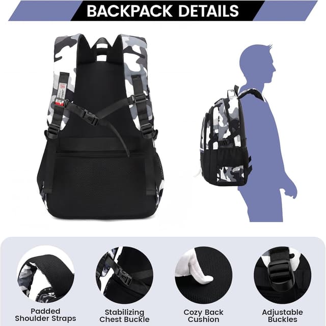 Detalle de Amythe Zaino scuola media e superiore per ragazzi, 16 pollici, nero