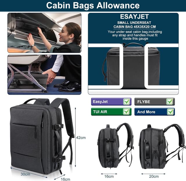 Thumbnail 1 de Cozary Mochila viaje cabina 42×30×16 cm