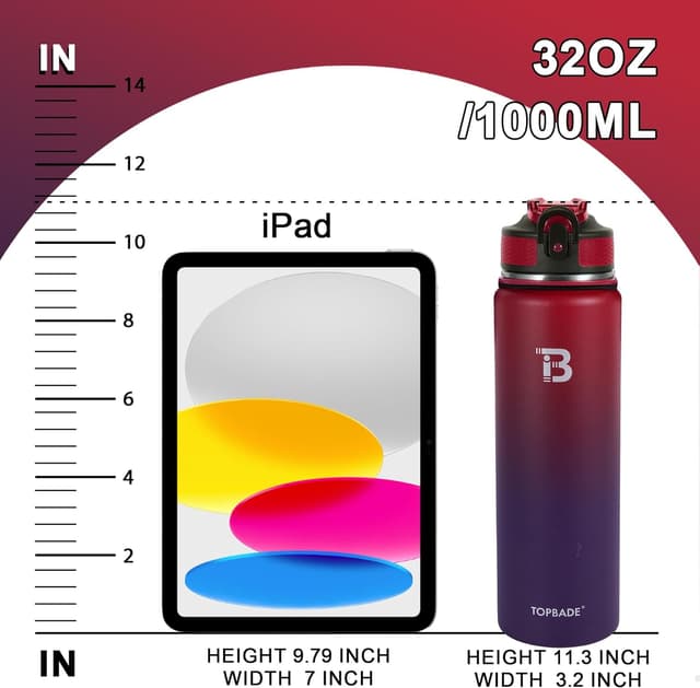 Detalle 1 de TOPBADE Edelstahl Trinkflasche 1 L