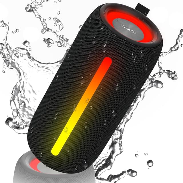 Detalle de oraolo Enceinte Bluetooth puissante 24W mini portable IPX6 (Bluetooth 5.4, RGB, TWS, USB, AUX, TF, jusqu’à 30 h)