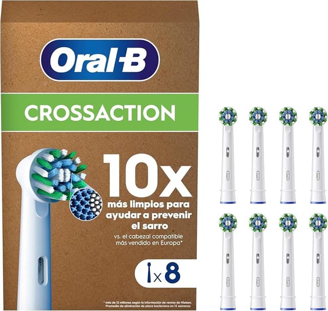 Imagen de Oral-B Pro CrossAction Recambios Cepillo Eléctrico, Pack 8🪥 en OfertitasTOP