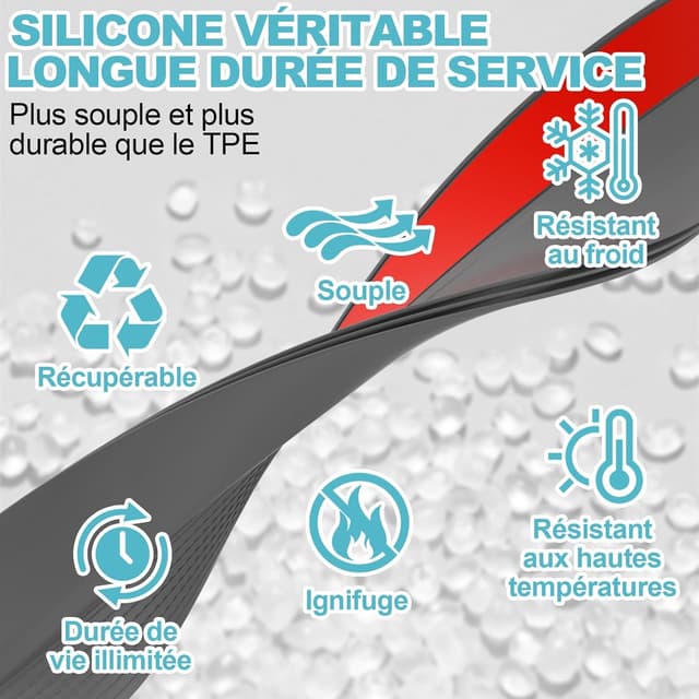 Detalle de Beoguy Bas de porte anti-courant d’air et étanchéité (gris, 1M) – joint isolant et anti-bruit