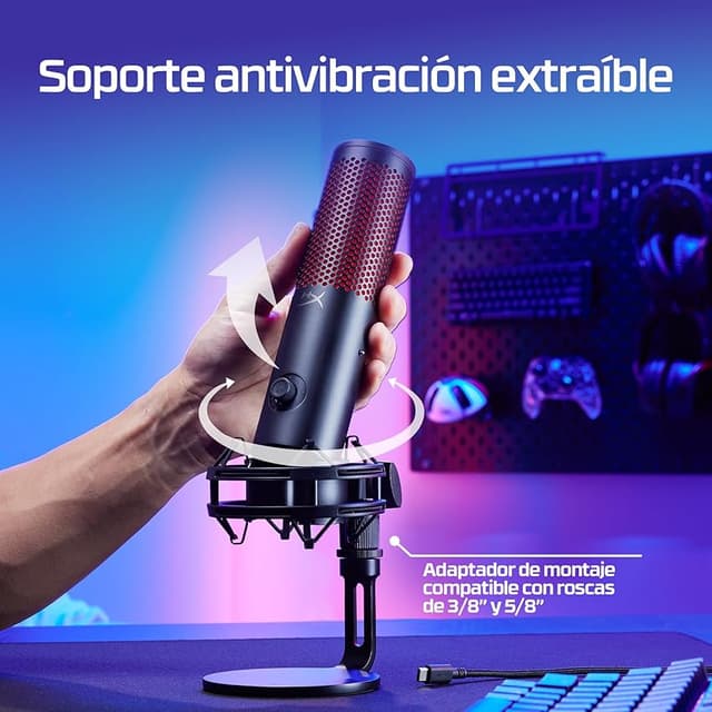 Thumbnail 6 de HyperX Quadcast 2 Frost — micrófono USB para streaming 🎤