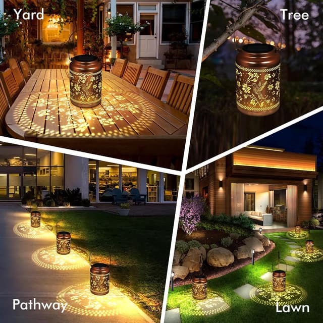 Detalle de Solar Lanterns Outdoor Garden Decor Hummingbird Light