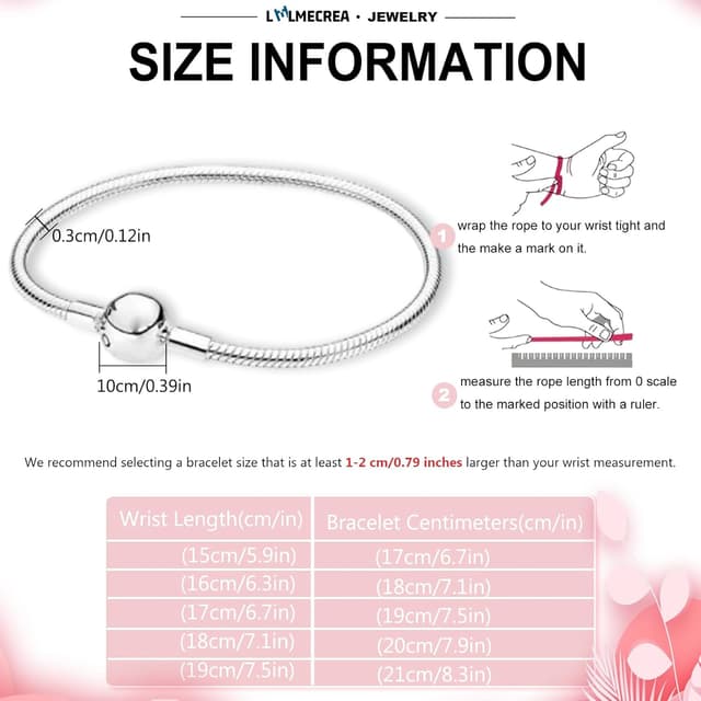 Detalle 2 de LMLMECREA Charm Armband 925 Silber 3,5 mm