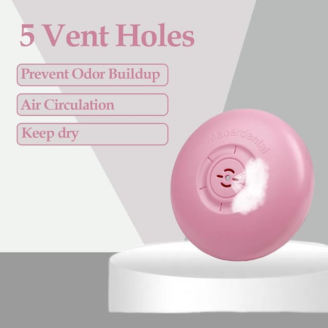 Detalle de Maoerdental 2 Pack Retainer Case with Vent Holes (Pink Purple) – Portable Invisalign/aligner storage