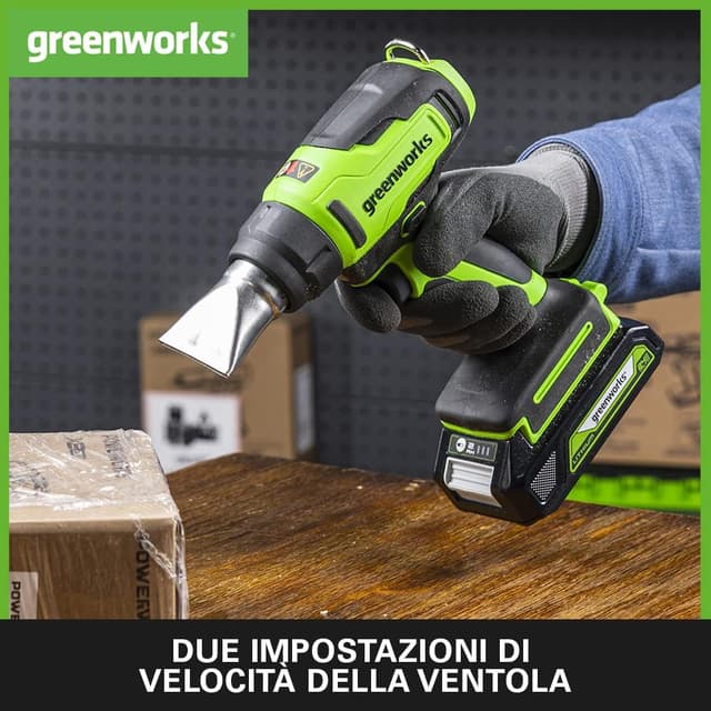 Thumbnail 2 de Greenworks G24HG pistola termica a batteria con 3 ugelli e riscaldamento rapido (solo corpo, senza batteria e caricabatterie)