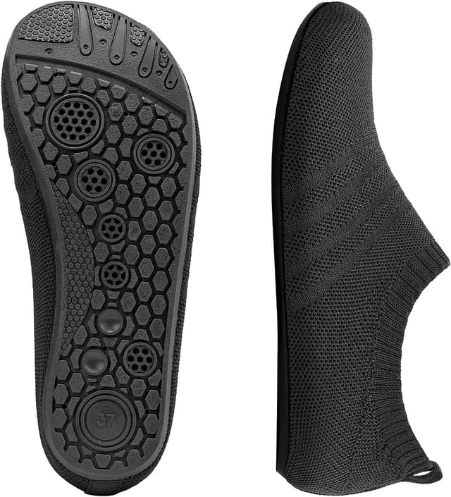 Detalle de Sosenfer Barfuß-Hausschuhe Unisex: rutschfeste Slip-on Pantoffeln für drinnen & draußen