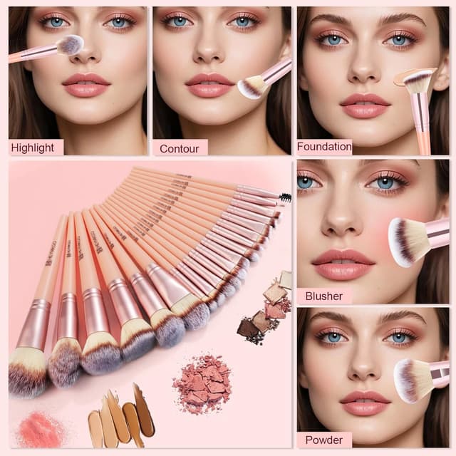 Thumbnail 4 de HEYMKGO Set pennelli make up 43 pezzi con borsa e spugnette