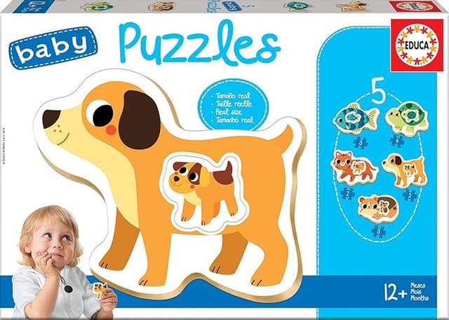 Detalle de Educa Set de 5 Puzzles Infantiles Animales 🧩