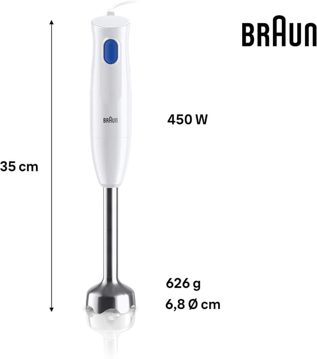 Detalle de Braun MultiQuick 1 MQ10.001MWH Batidora de Mano con Vaso 🥄