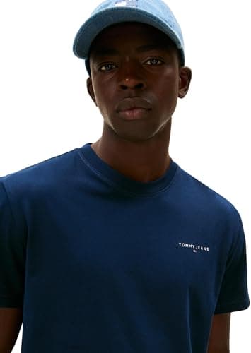 Detalle de Tommy Jeans TJM Slim Linear SS: camiseta para hombre en pack de 2 (negro y azul marino) talla XXL