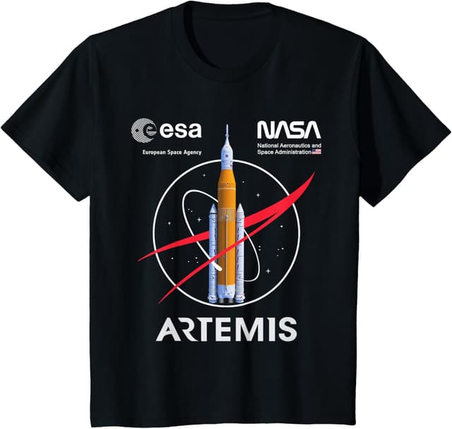 Thumbnail 6 de NASA Artemis Mission SLS Worm & ESA Logo T-Shirt – klassisches NASA-Design für Fans