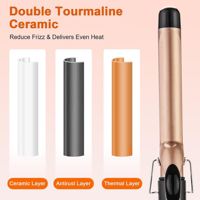 Detalle de 25mm tourmaline ceramic curling tongs