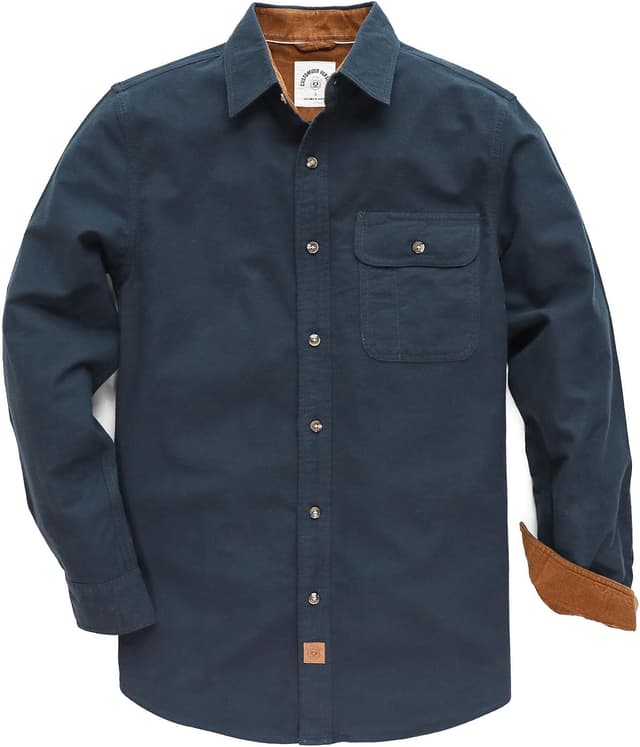 Detalle de Dubinik Flanellhemd Herren kariert mit Brusttasche – Langarm Button-Down im Regular Fit