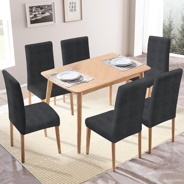 Detalle 2 de Ystyle housse de chaise extensible gris 6 pièces