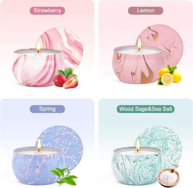 Thumbnail 2 de Lot de 4 Grandes Bougies Parfumées 100–120 h