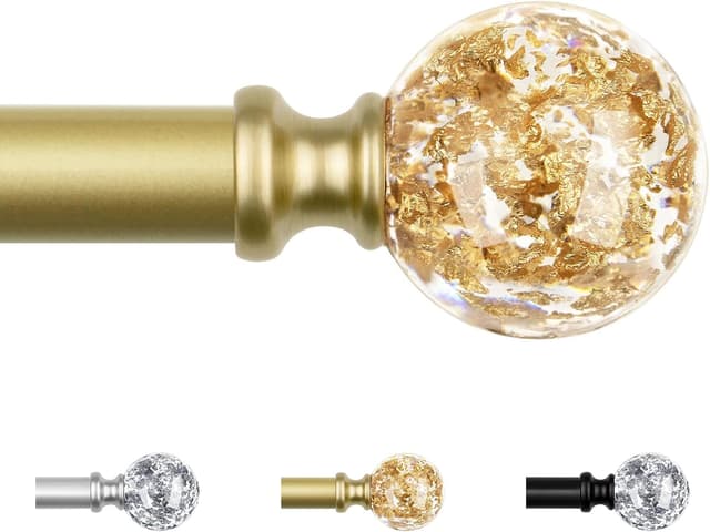 Detalle de KAMANINA Gold Curtain Pole 80–148 cm