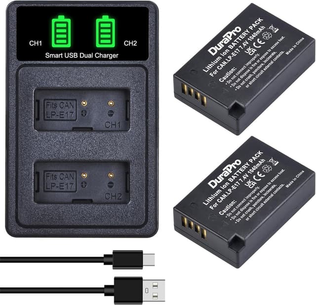 Detalle de DuraPro LP-E17 Akku 1040 mAh Dual-Ladegerät