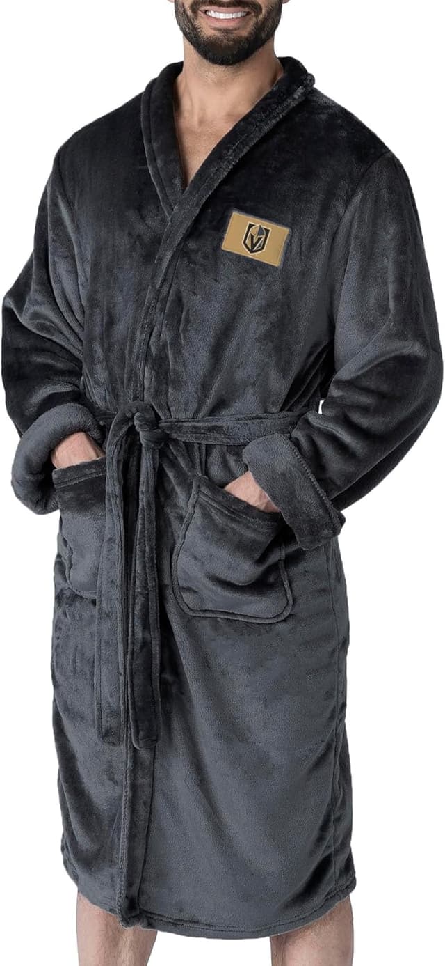 Detalle 2 de Northwest NHL Men’s Transfer Patch Silk Touch Bath Robe (Small/Medium)