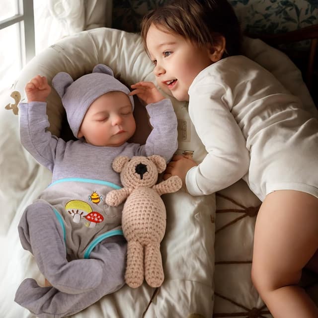 Detalle de BABESIDE Bambola Reborn Maschio da 17 pollici lavabile a mano in vinile, realistica e con accessori