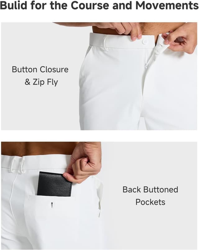 Detalle de SNOWTEN Men’s Classic Fit 7/9/11-Inch Golf Shorts with Lightweight Stretch & 4 Pockets