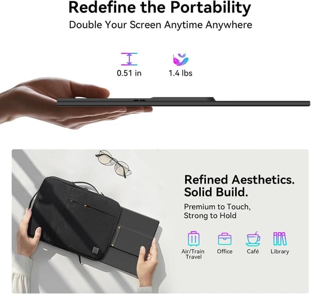 Detalle 2 de Blackview 16-inch portable monitor (1080P+120P) with magnetic rotating stand