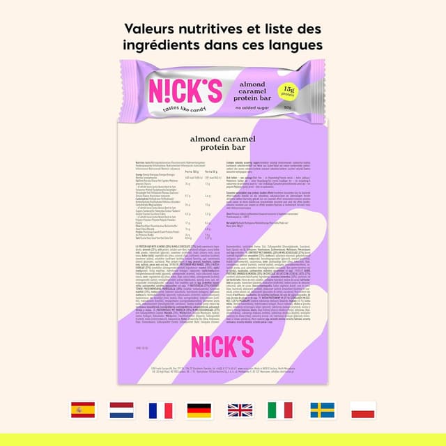 Thumbnail 6 de NICKS Barre protéinée amande caramel 201 kcal