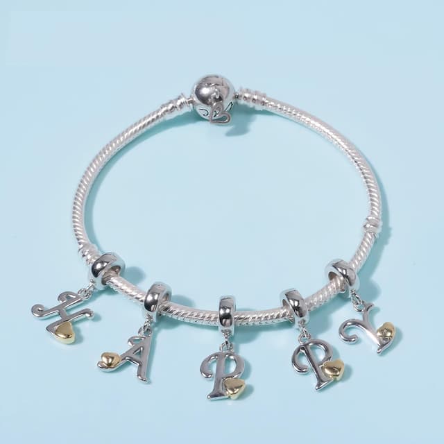 Thumbnail 6 de FLUFLO Charm-Anhänger „A–Z“ aus 925 Sterling Silber mit Zirkonia (Buchstabe A–Z) für Armband & Halskette – kompatibel mit europäischen Chams
