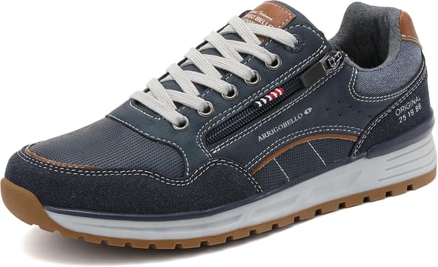Detalle de ARRIGO BELLO Sneakers uomo trekking, palestra e casual con zip e suola antiscivolo (taglie 41-46)