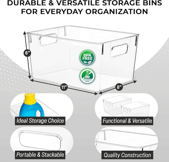 Detalle 2 de ClearSpace Clear Plastic Storage Bins – Pantry Organizers ⚙