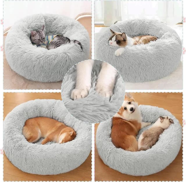Detalle de DONWEI Calming Dog Cat Bed, 50x50cm