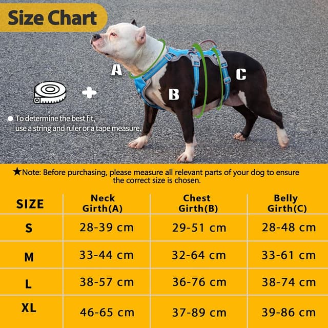 Detalle 2 de Huntboo Escape Proof Dog Harness (Medium) – Anti-Pull Reflective Dog Harness with Handle, Breathable & Adjustable (Blue, S)