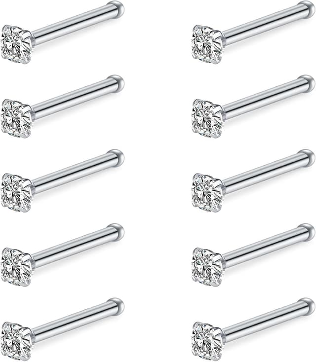 Thumbnail 3 de Briana Williams 16G nose stud 2mm CZ pack 8pcs 💍