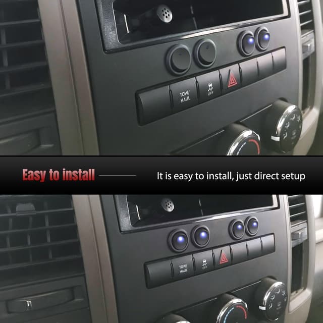 Detalle de Nilight 8-Pack 12V 20A Round Blue Toggle LED Rocker Switches (SPST, 3-Pin) for On-Off Control