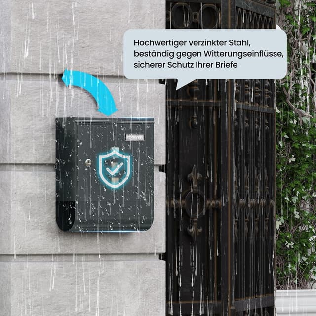 Detalle 2 de WOLTU Briefkasten 30,5 x 33,5 x 9 cm