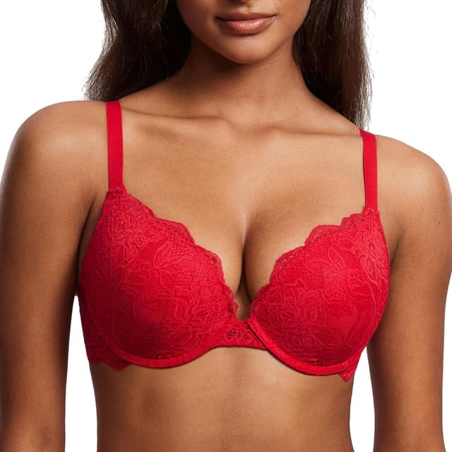Detalle de DOBREVA Femme Soutien-gorge push-up plongeant en dentelle moulé