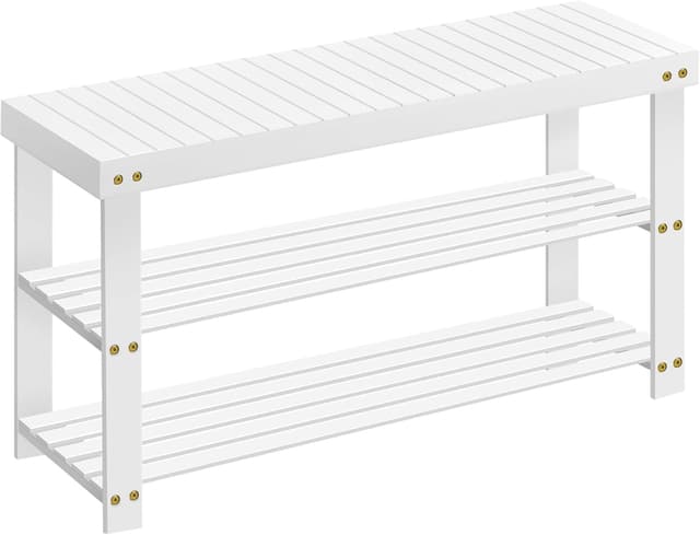 Detalle de SONGMICS Panca portascarpe in bambù 3 livelli 130 kg