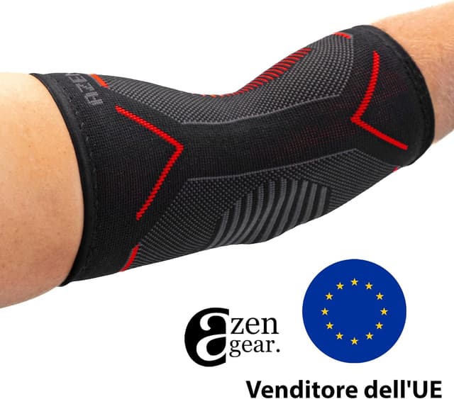 Detalle de aZengear gomitiera di compressione per epicondilite (2 pezzi) – supporto per dolore da tendinite, tennis e golf (M)