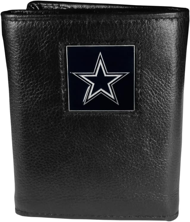 Detalle de Siskiyou Sports Men’s Deluxe Leather Tri-Fold Wallet (Gift Box Packaging)
