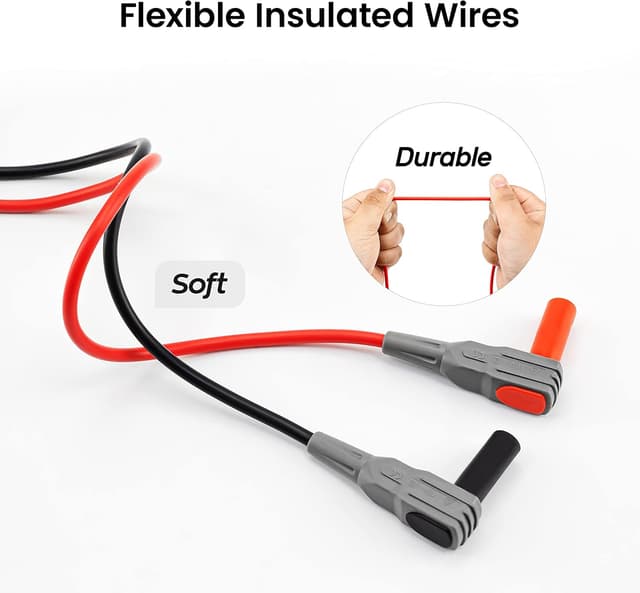 Detalle de KAIWEETS KET012 kit di cavi di prova per multimetro con clip a coccodrillo e accessori, CAT III 1000V / CAT IV 600V