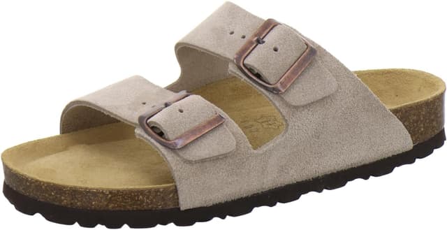 Detalle de AFS-Schuhe 2100: modische Damen-Pantoletten aus echtem Leder mit verstellbarer Schnalle (Made in Germany)